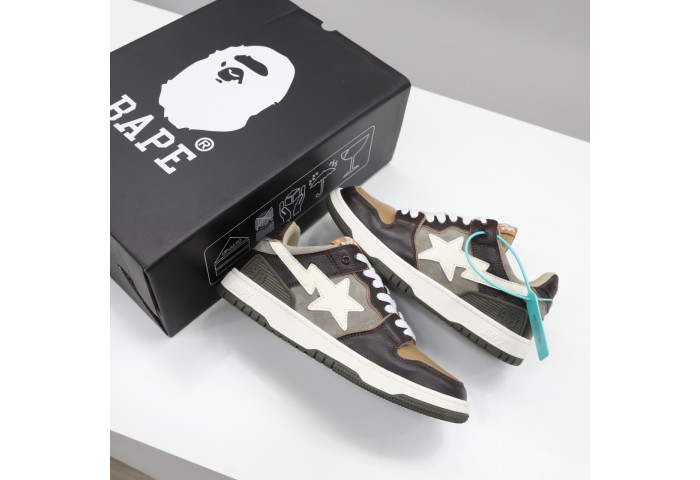 A Bathing Ape SK8 Sta Brown Ivory BA001FWH801013_BEI_A