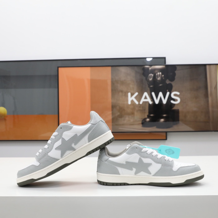 A Bathing Ape Court Sta Light Grey Cream BA001FWG701033X