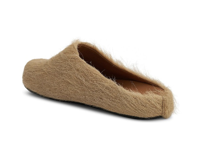 MARNI FUSSBET SABOT CALF-HAIR SLIPPERS