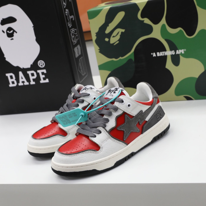 A Bathing Ape SK8 Sta White Red BA001FWH801017_RED_A/1H80191017-RED