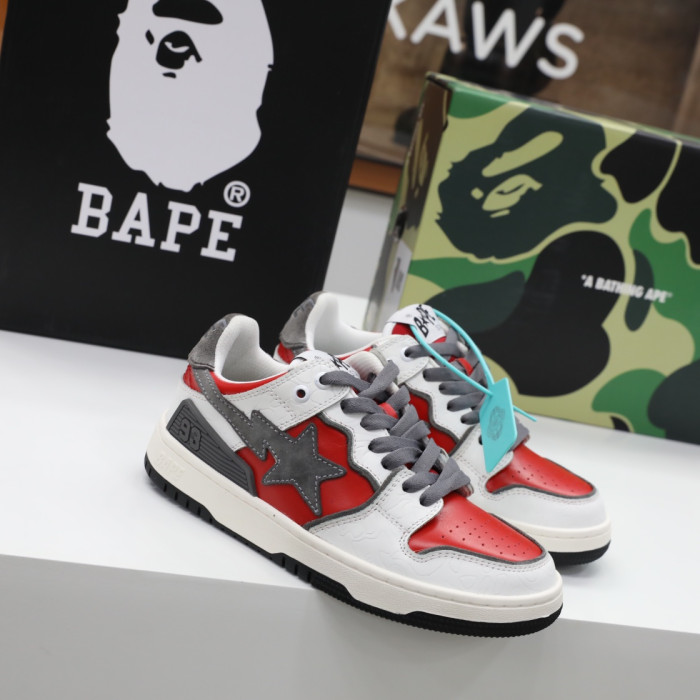 A Bathing Ape SK8 Sta White Red BA001FWH801017_RED_A/1H80191017-RED
