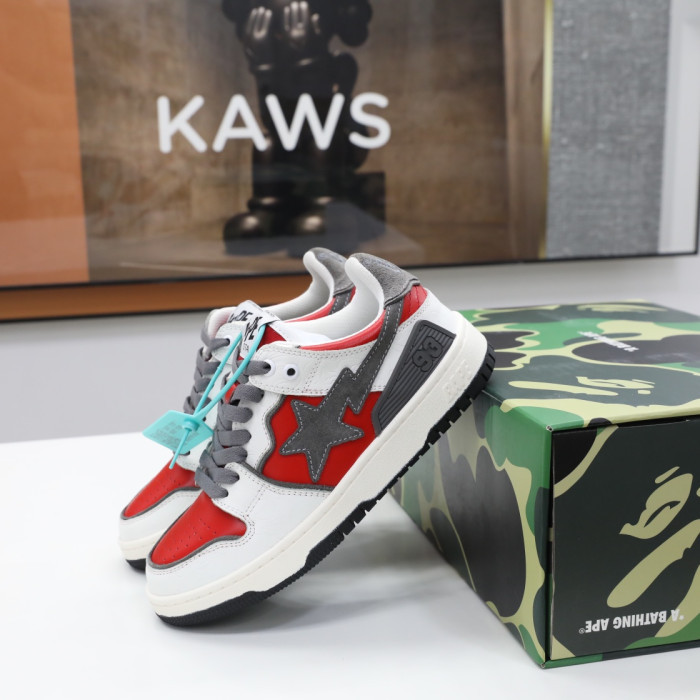 A Bathing Ape SK8 Sta White Red BA001FWH801017_RED_A/1H80191017-RED