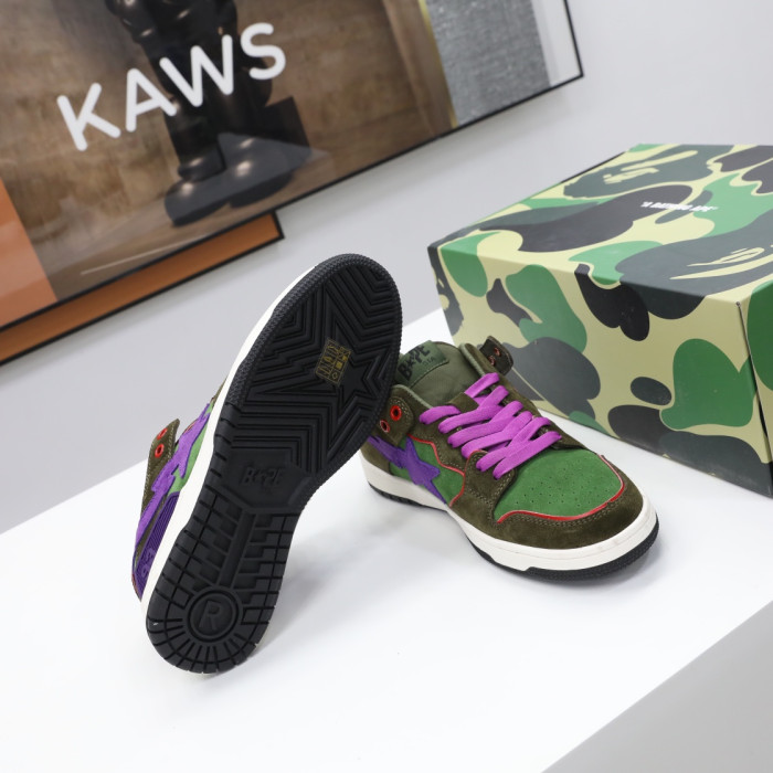 A Bathing Ape Sk8 Sta Dark Purple Green BA001FWG701029X