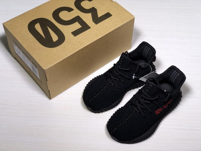 ad*s kids Y**zy boost 350 v2 black red (infant) bb6372(kids)