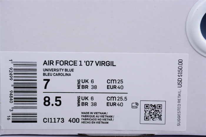 Nike Air Force 1 Low Off-White MCA University Blue CI1173-400