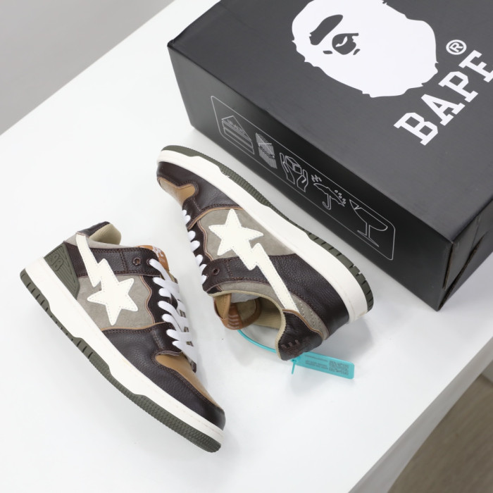 A Bathing Ape SK8 Sta Brown Ivory  BA001FWH801013_BEI_A